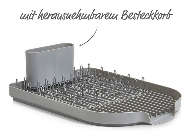Zeller Present Abtropfgestell 45 × 32 × 13 cm, Metall/Kunststoff, wandmontierbar, grau