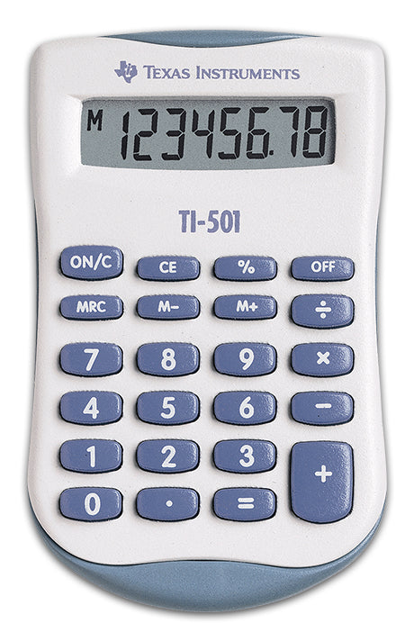 Texas Instruments Taschenrechner TI-501 – 8-stellig, LCD, Batterie, weiss, 56×90×11 mm