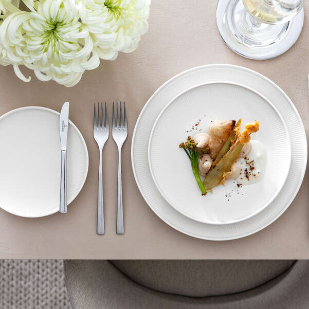 Villeroy & Boch Afina Frühstücksteller – Porzellan, weiss, Ø 22 cm, spülmaschinenbeständig