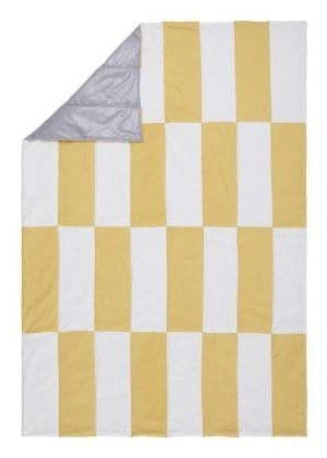 URBANARA Tamina Wohndecke – Baumwolle, Sandgelb, Naturweiss – 120 × 180 cm