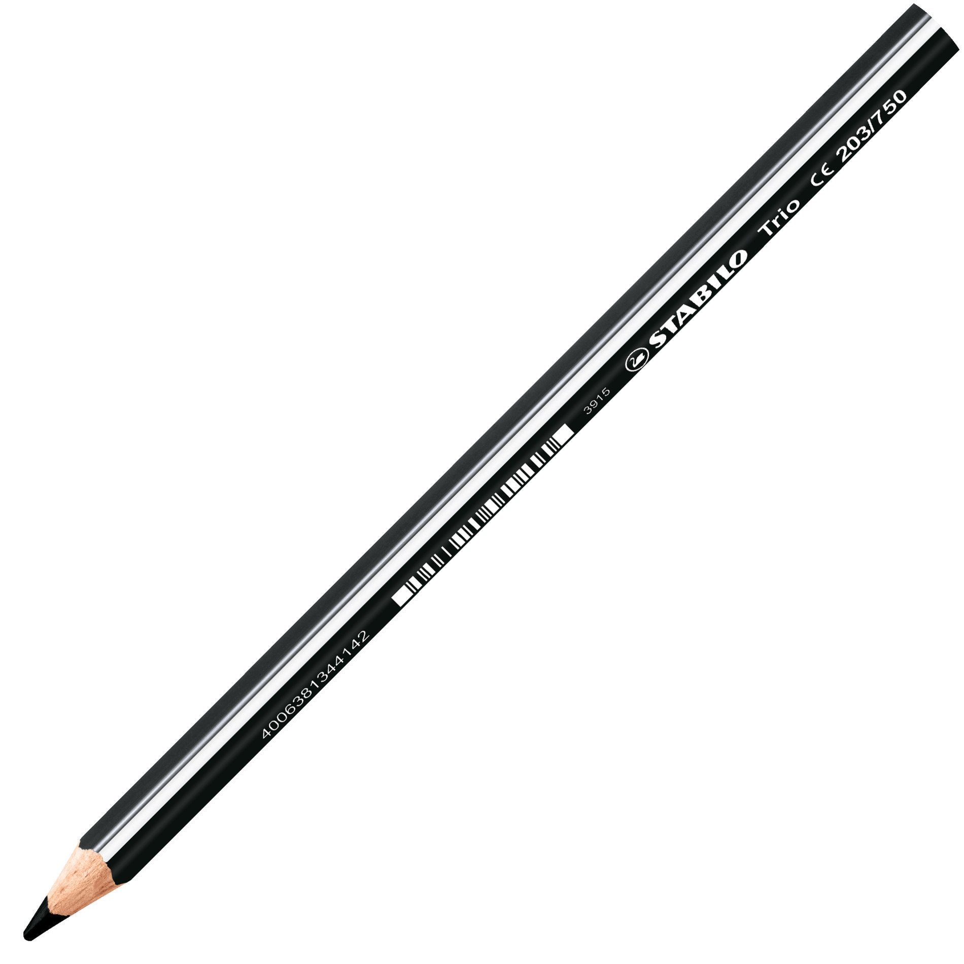 STABILO Dicke Trio Buntstifte – Jumbo, Dreikant, Minen-Ø 4,2 mm, Einzelstift Schwarz