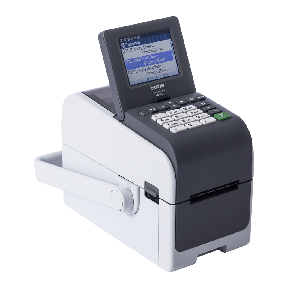Brother Etikettendrucker für Etiketten bis 50,8 mm, Akku-Option, LCD-Display, USB, LAN, 300 dpi