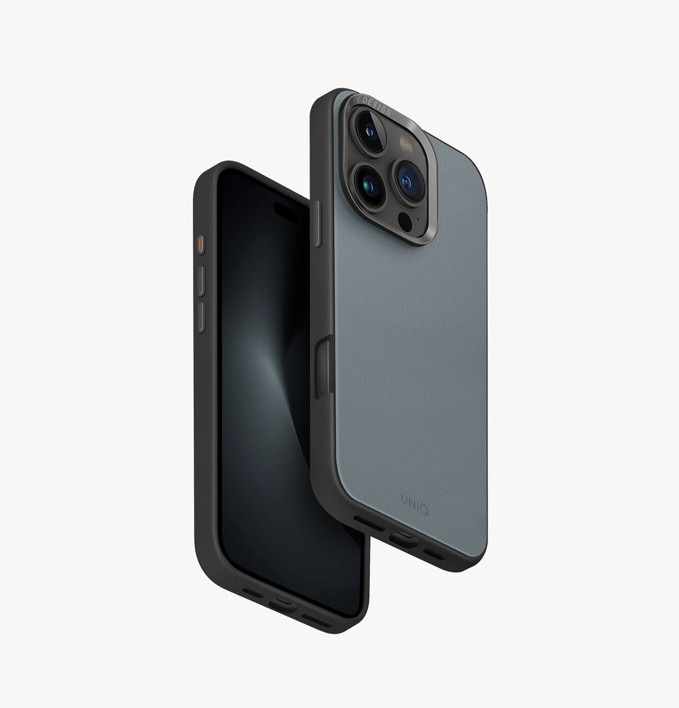 Uniq Backcover Lyden DS – für Apple iPhone 16 Pro – blau – Kunstleder