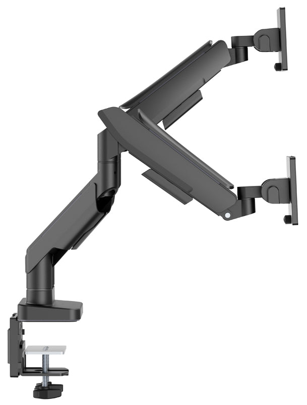 LC-Power LC-EQ-A34B-D – Tischhalterung, Dual, Tischklemme – bis 34", VESA 75 × 75/100 × 100 mm, 20 kg