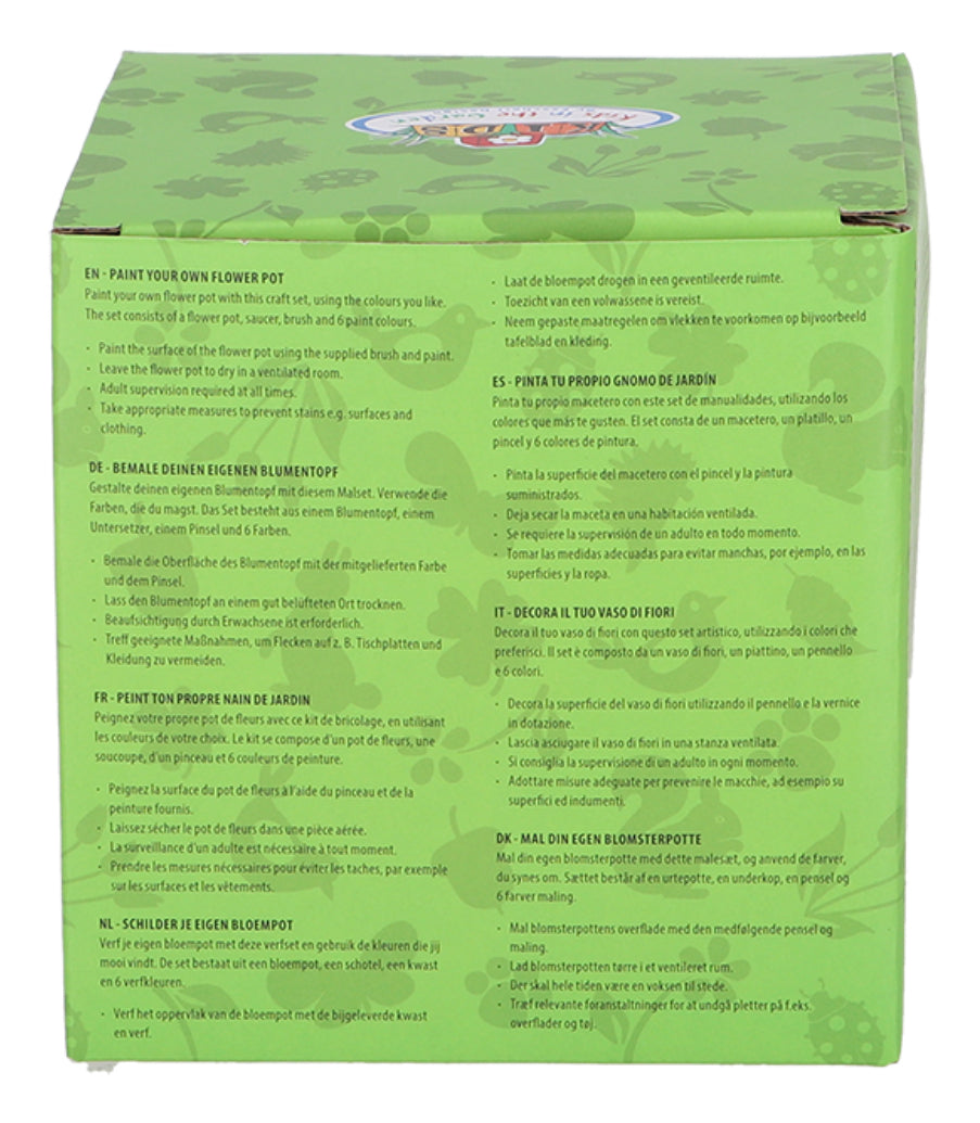 Esschert Design Bastelset – Blumentopf Insekten – 12,9×11,9 cm – 6 Farben, Pinsel