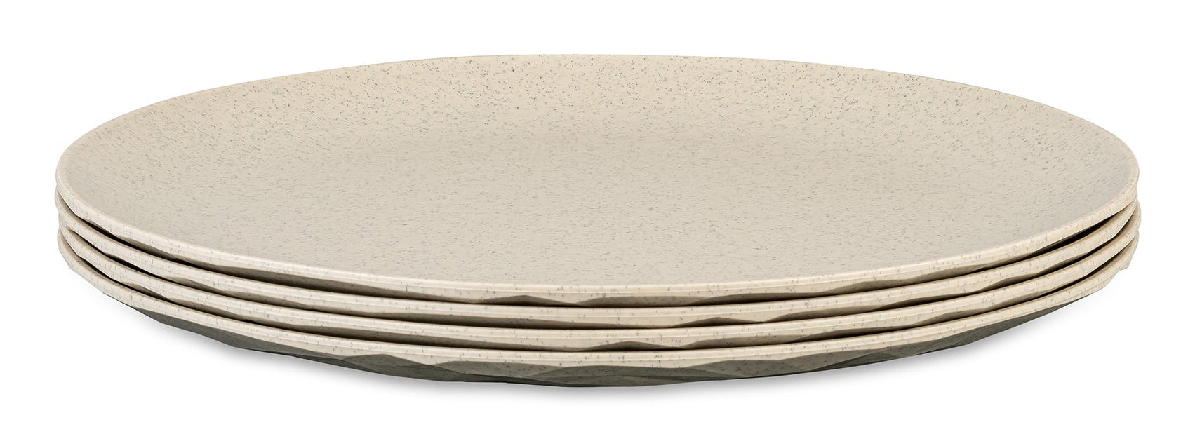 Koziol Speiseteller – 4er Set, Ø 26 cm, Kunststoff (biozirkulär), Sand, spülmaschinenfest, BPA-frei