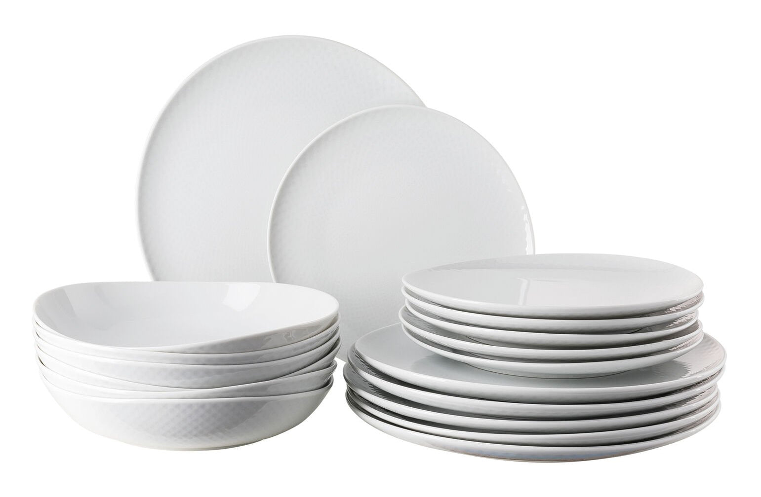 Rosenthal Teller-Set – 18-teiliges Set, Speiseteller Ø 27 cm, Suppen-/Dessertteller Ø 22 cm, Porzellan