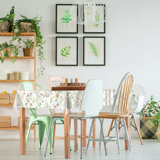 d-c-fix Tischdecke – Ø 150 cm, rund, PP, weiss, Blume