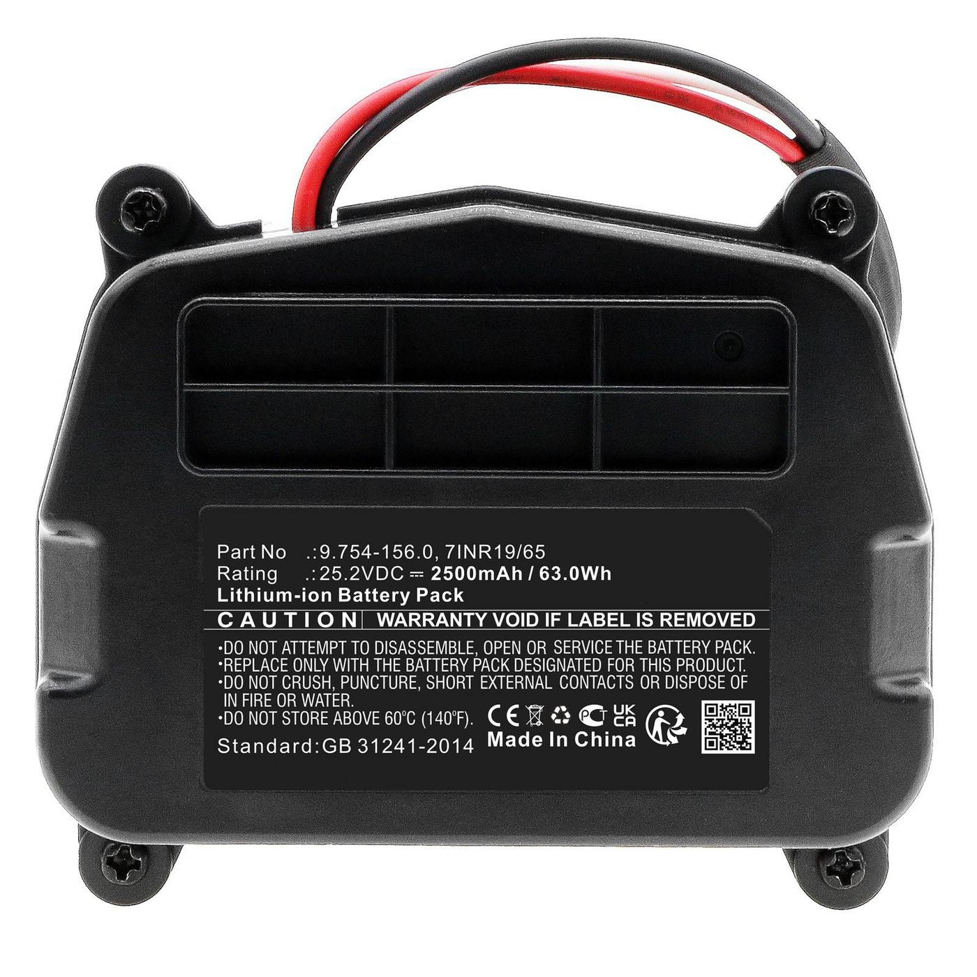 CoreParts Akku 25,2 V 2500 mAh 63,00 Wh Li-Ion – für Karcher Staubsauger