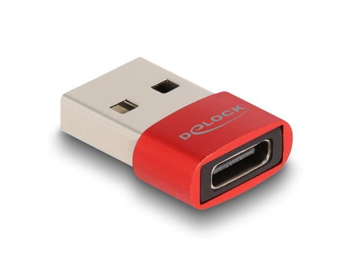 DeLOCK USB-Adapter USB-A auf USB-C – USB 2.0 (480 Mbit/s) – Rot