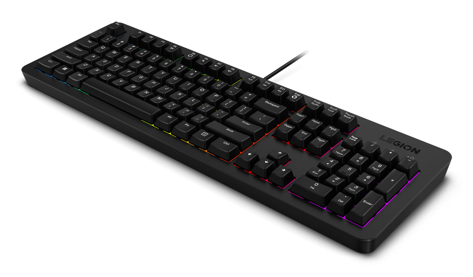Lenovo K310 – Gaming-Tastatur – Membran – kabelgebunden, USB – QWERTY (US-INT) – RGB – Schwarz