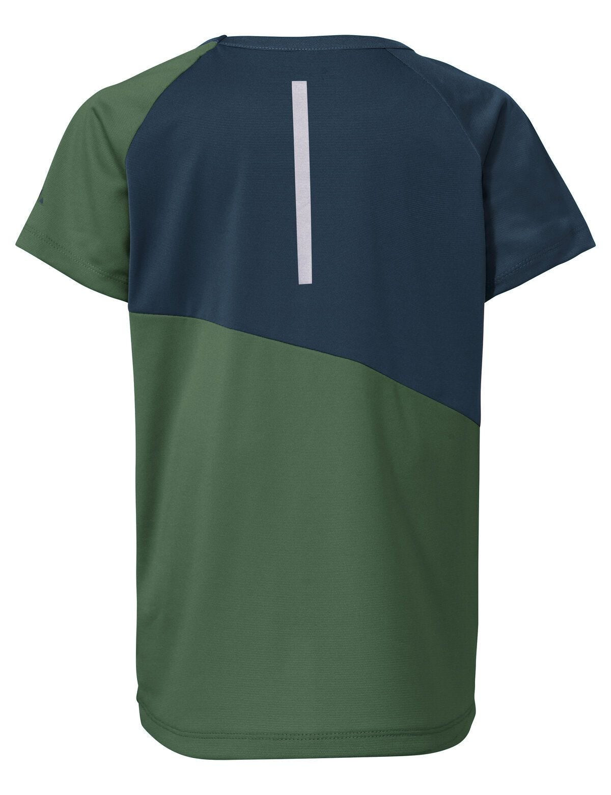VAUDE T-Shirt Moab II – 158–164 – Grün (Woodland), 100% Polyester (78% recycelt), Reflektoren, 1 Stück