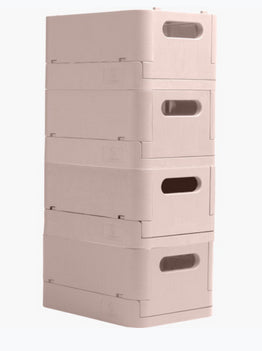 Exacompta Skandi Aufbewahrungsbox A4+ – klappbar, stapelbar, 375 × 40 × 275 mm, hellrosa, Kunststoff