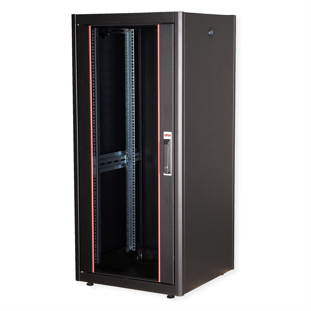 ROLINE Basic – 19" Netzwerkschrank 26U, IP20, abschliessbar, 600 × 600 × 1300 mm, schwarz, Stahl