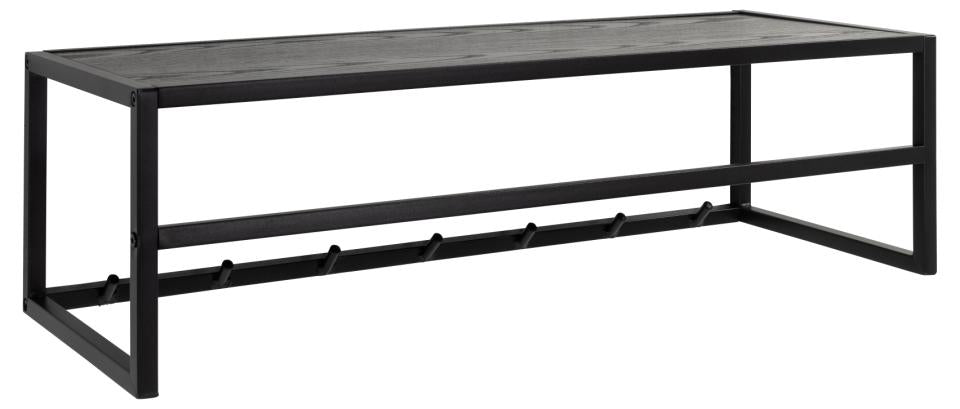Actona Seaford Wandgarderobe 7 Haken – Stahl/MDF – Schwarz – 770 × 220 × 280 mm