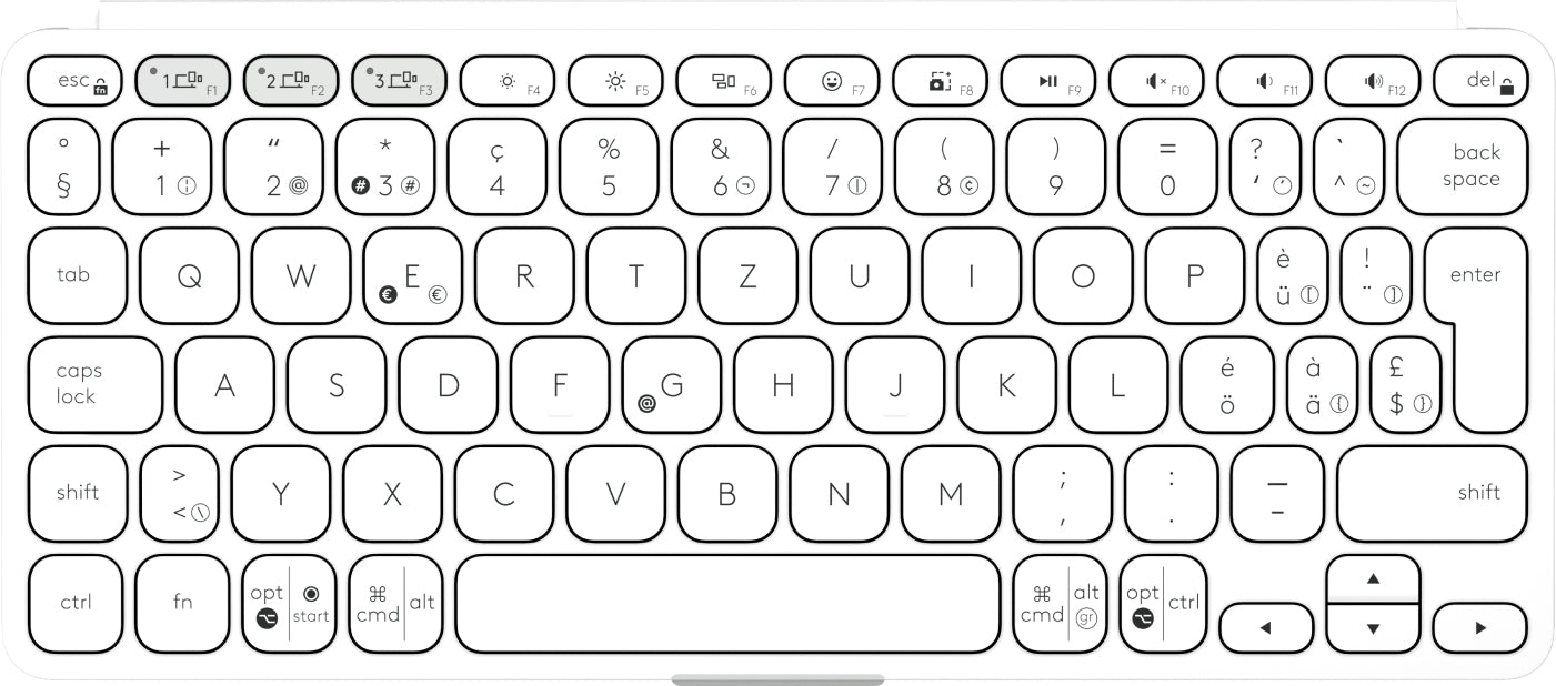 Logitech Keys-To-Go 2 – Tastatur, CH-Layout (DE-CH), Grau