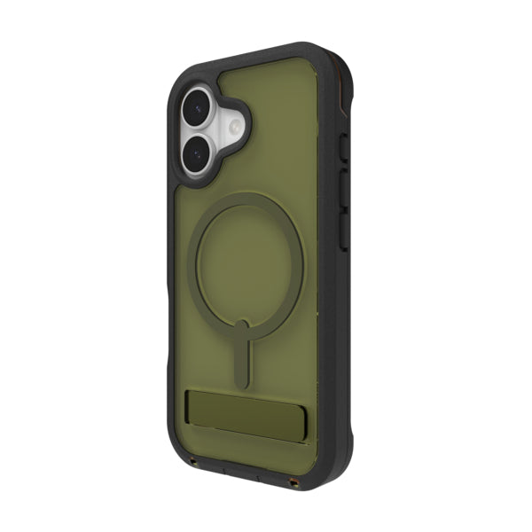 ZAGG Backcover – für Apple iPhone 17, MagSafe, mit Ständer, Graphen, Grün, bis 7 m sturzsicher