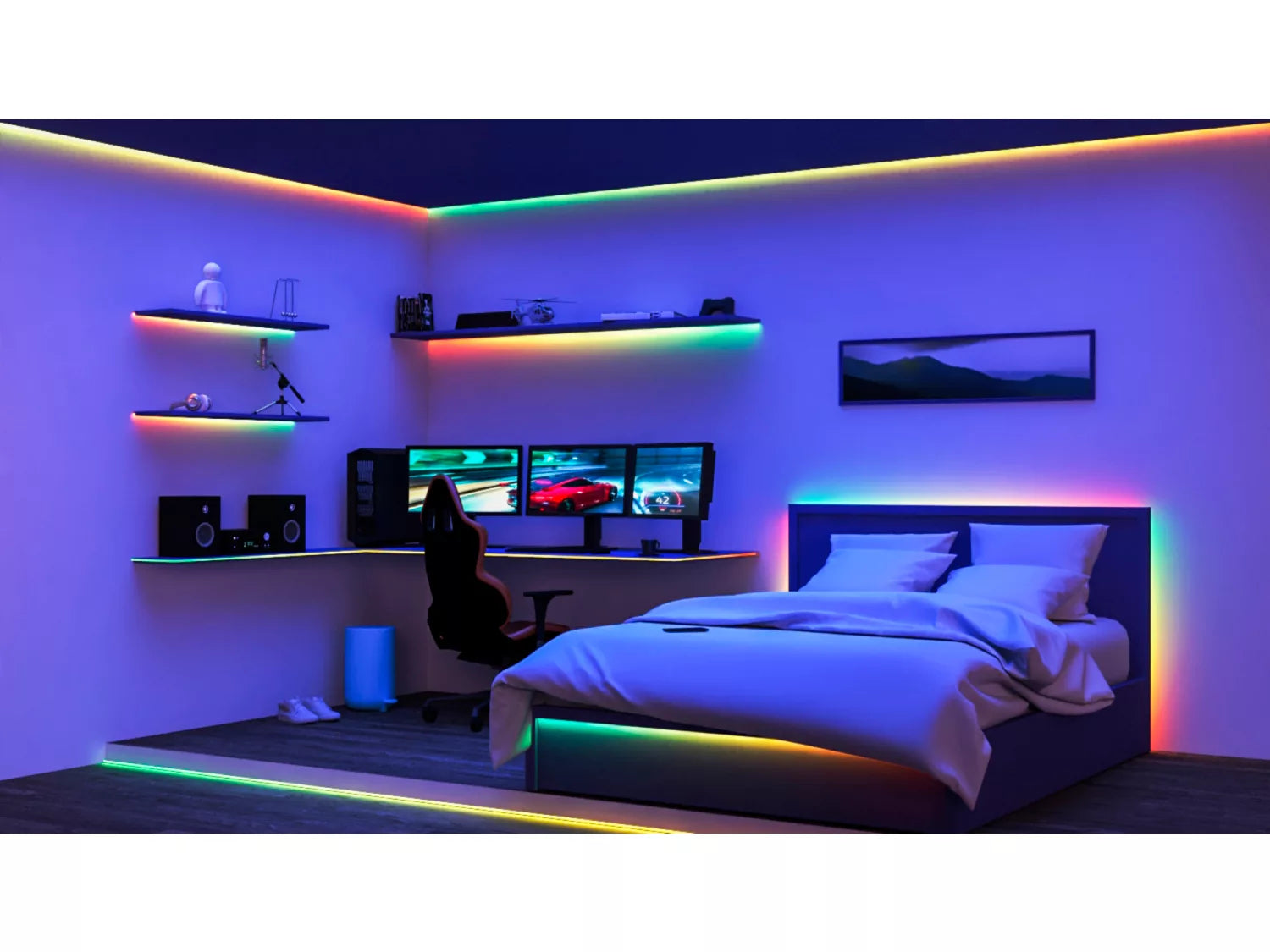 WiZ LED-Strip – 20 m, 36 W, RGBIC, 2000–6500 K, dimmbar, WiFi, für HomeKit, weiss