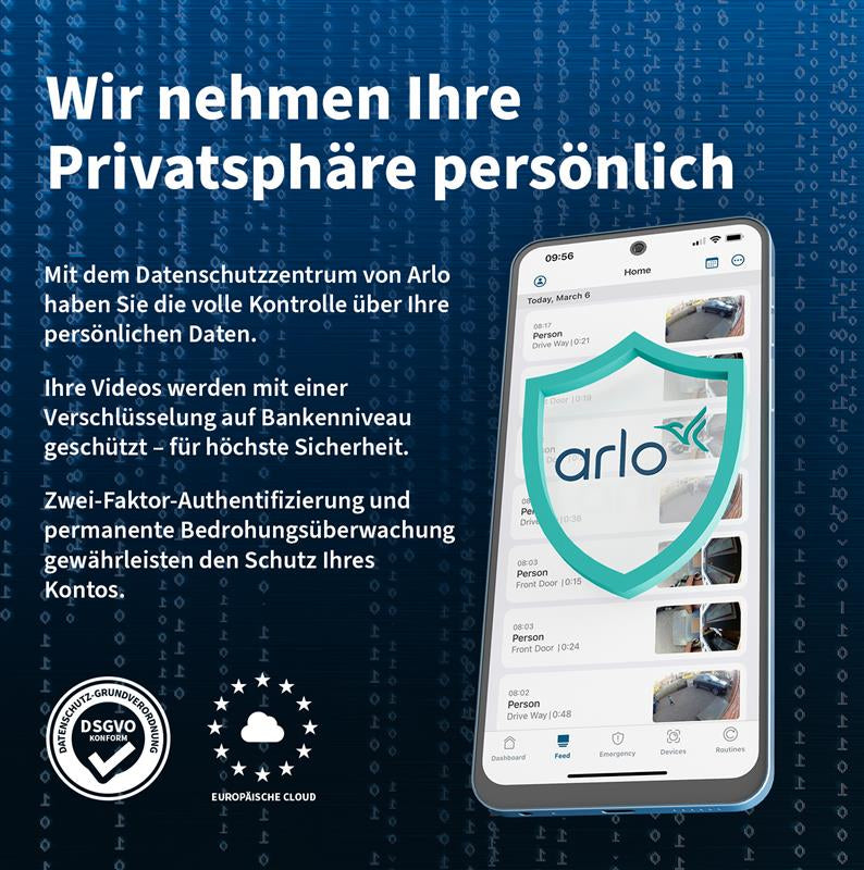 Arlo Kabelgebundene Flutlichtkamera – Flutlichtkamera, Netz, 2er-Set