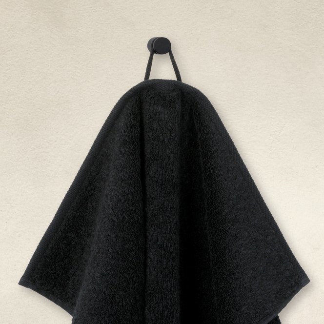 Möve Handtuch Brooklyn – 80×150 cm, 85% Baumwolle/10% Viskose/Leinen, 600 g/m², Schwarz