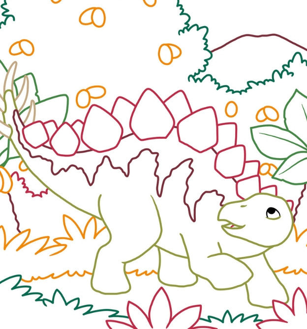 TOPP Verlag Malbuch Zauberpapier – 21 × 21 cm – 48 Seiten – Dinosaurier