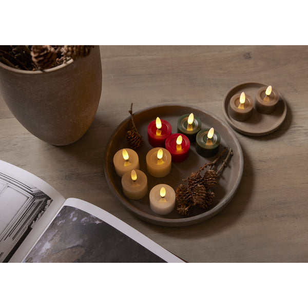 Star Trading LED-Teelicht – 2er Pack, Ø 4 × 5 cm, Warmweiss, Timer, Grün