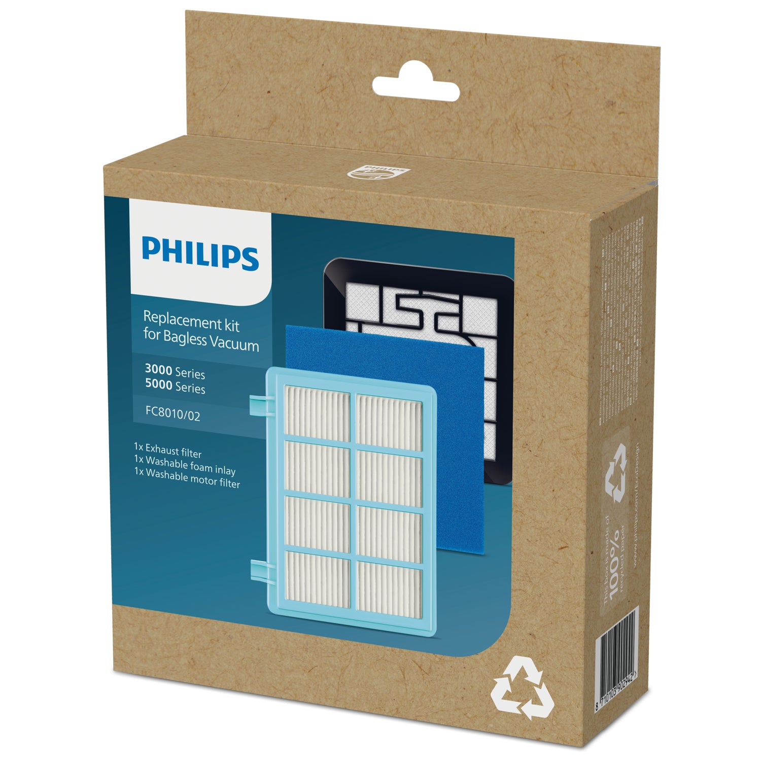 Philips Filter-Set FC8010/02 – 3 Stück, für Philips 3000/5000 Serie und andere