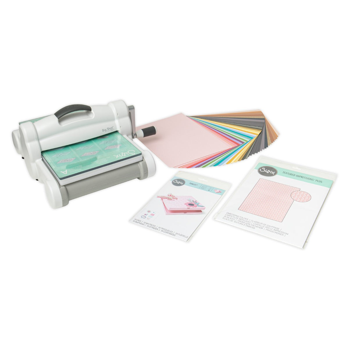 Sizzix Stanz- und Prägemaschine Big Shot PLUS – Starter Kit – Grau/Weiss