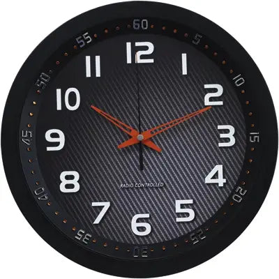 Technoline Wanduhr – Funk, analog, Ø 30 cm, schwarz