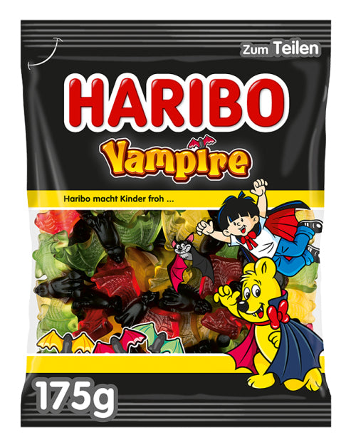 Haribo Bunte Vampire Gummibonbons – Fruchtmix mit Lakritz – 175 g