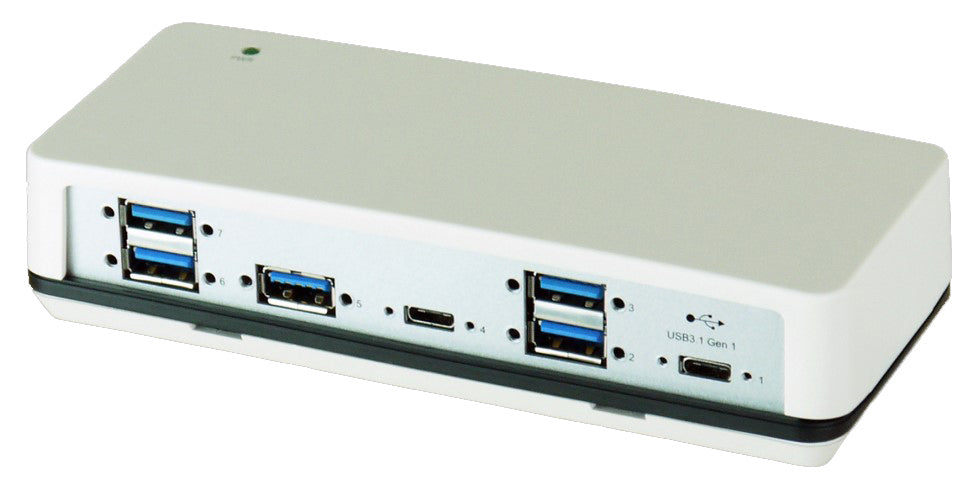 EXSYS EX-1198VS USB-Hub – USB-C, 5× USB-A, 2× USB-C, für Windows/Mac/Linux