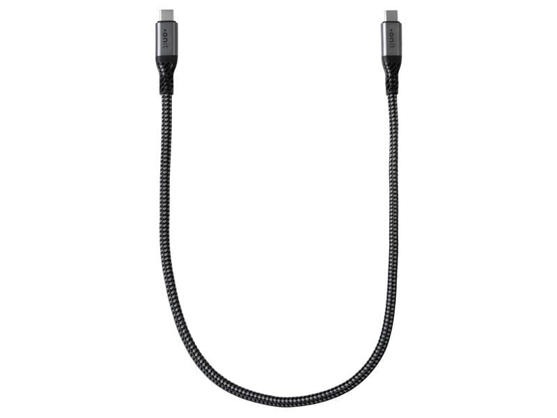 ONIT USB-C auf USB-C Kabel – USB4 80 Gbit/s – 0,5 m – PD 240 W – Textilmantel – Schwarz/Grau