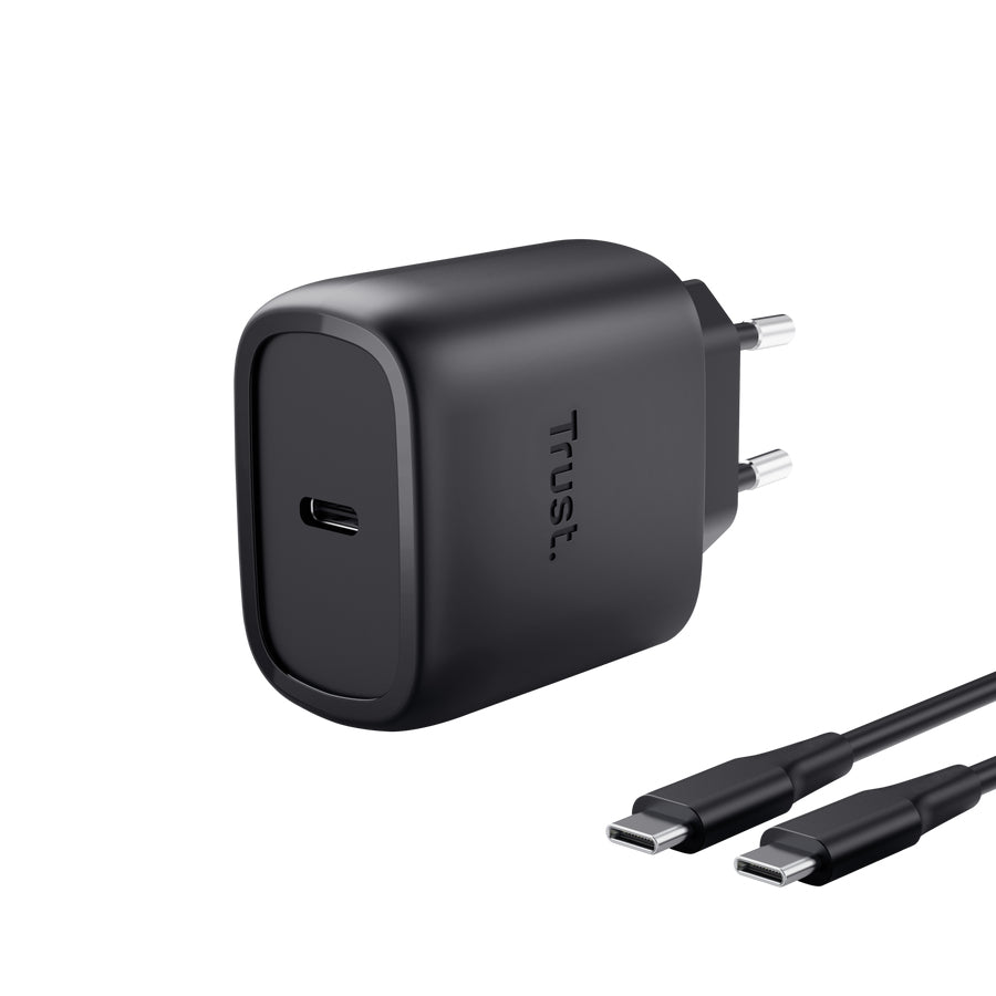 Trust Maxo USB-Ladegerät 45 W – USB-C×1, PD 3.0, GaN – für Samsung – schwarz