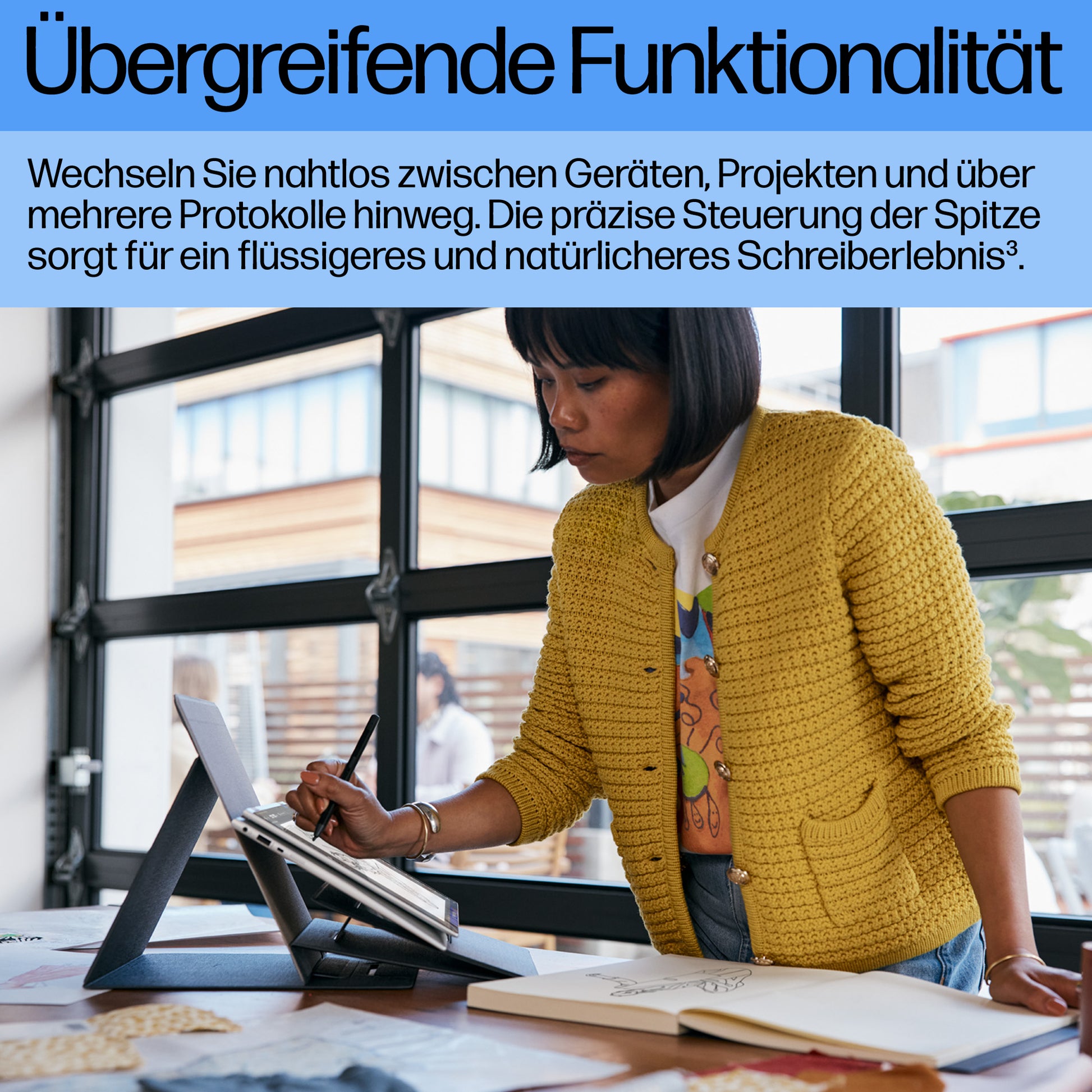 HP Eingabestift für verschiedene Geräte – Wiederaufladbar, 2 Tasten – Schwarz