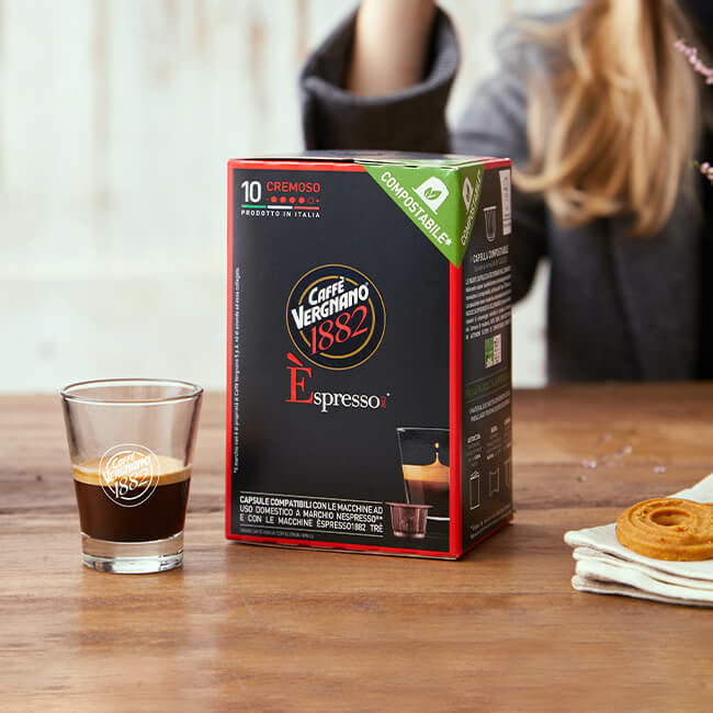 Caffè Vergnano Cremoso – Kapseln – Espresso, Intensität 6, 10 Kapseln