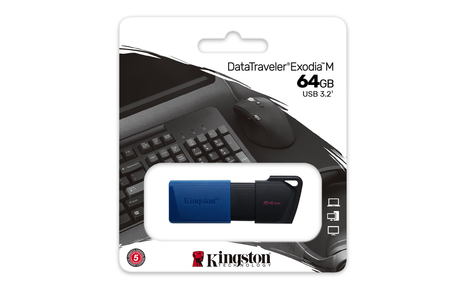 Kingston Technology Kingston DT Exodia M USB-Stick – 64 GB, USB 3.2 Gen 1, Schwarz/Blau