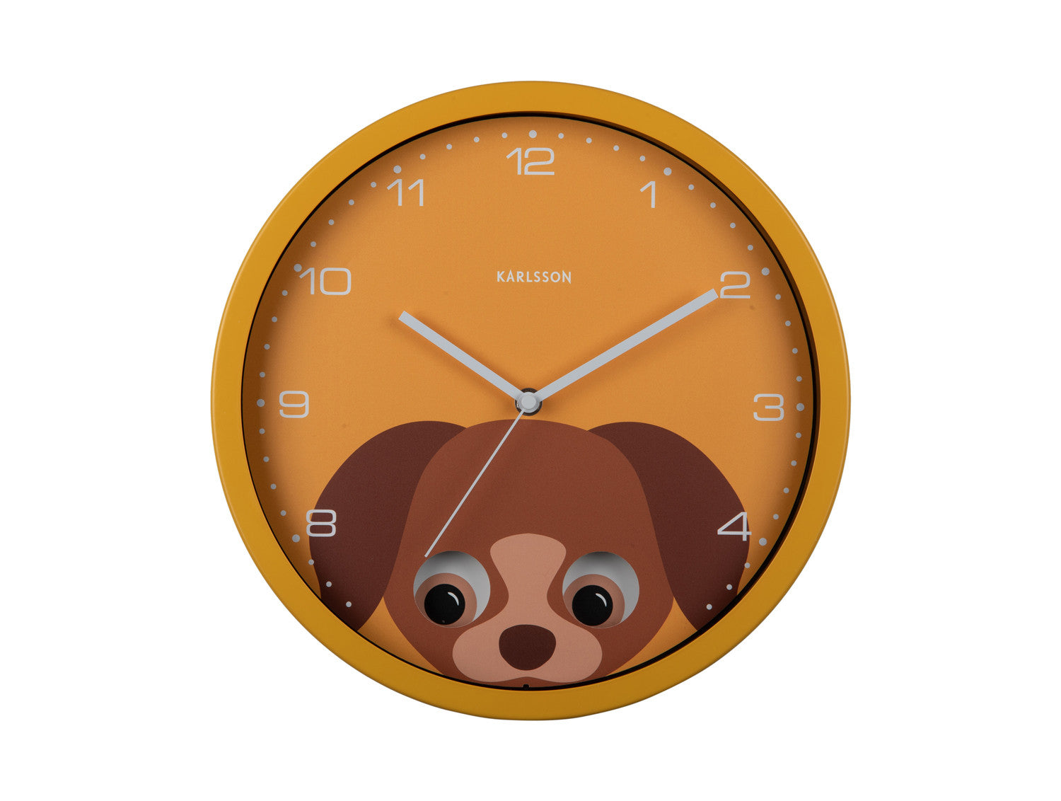 Karlsson Wanduhr Hund – Gelb, Metall