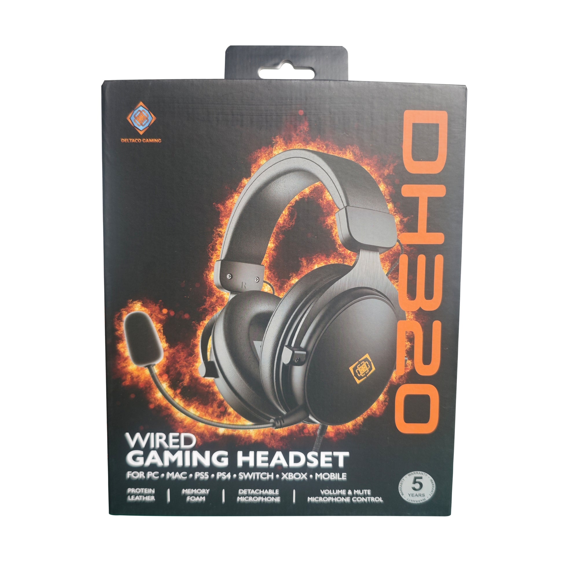 Deltaco Gaming GAM-190 Gaming-Headset – Over-Ear, 3,5 mm Klinke, für PC, PlayStation, Xbox und mehr, Schwarz