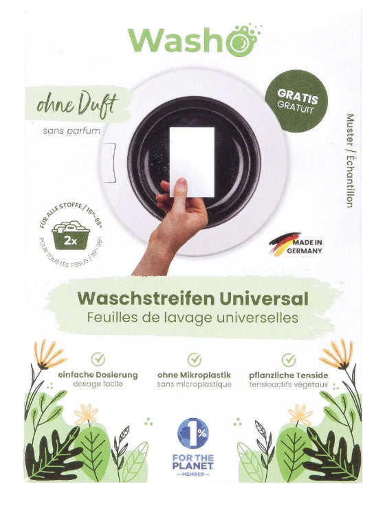 Washo Waschstreifen – ohne Duft – 60 Streifen – biologisch abbaubar
