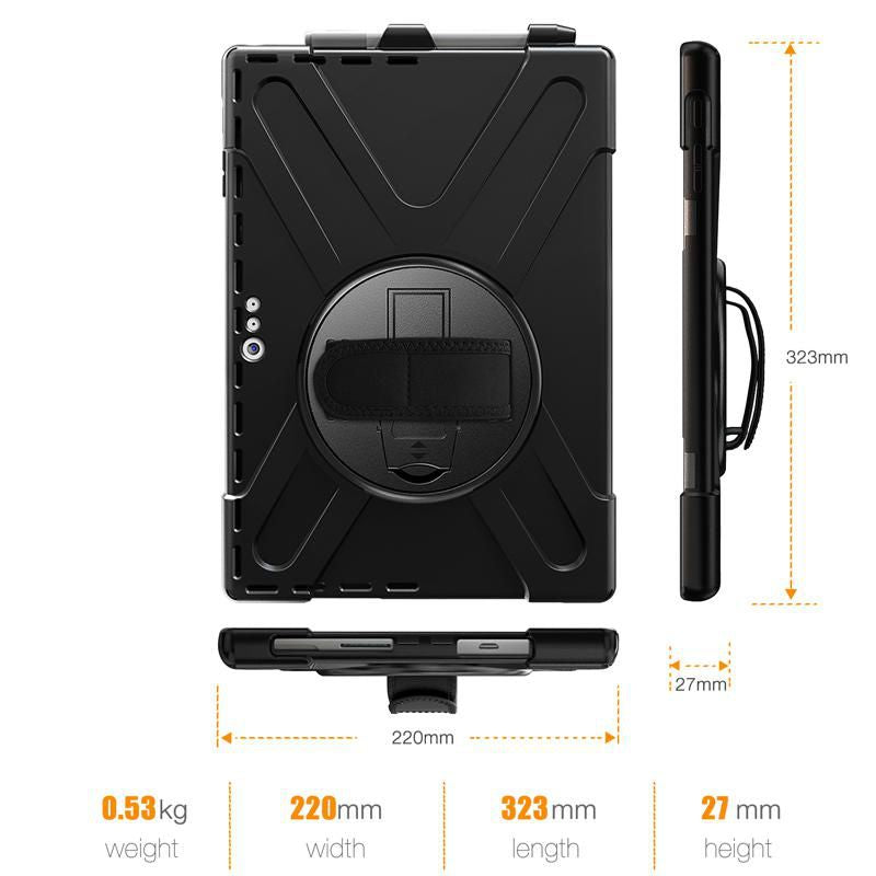 eSTUFF Tablet-Hülle für Surface Pro 4–7 12,3" – Schwarz