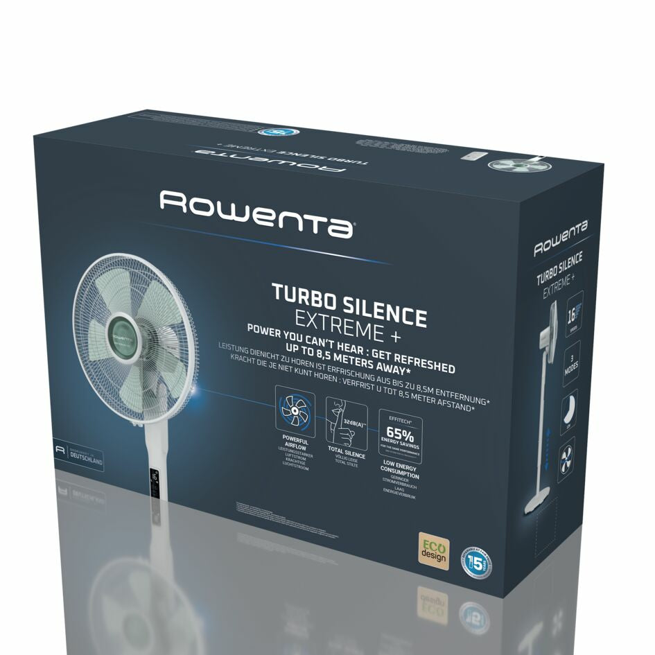 Rowenta Turbo Silence Extreme+ Standventilator VU5890 – 40 cm, 16 Stufen, oszillierend, Timer, 34 W, 58 dB(A)