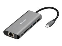 Sandberg Dockingstation – USB-C, HDMI, 2× USB-A, 1× USB-C, SD/microSD, für Windows/Mac