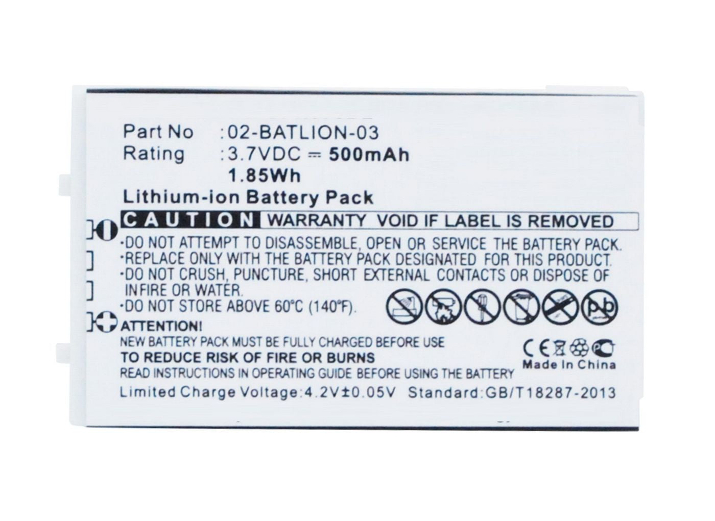 CoreParts Akku Li-Ion 3,7 V 500 mAh, 1,8 Wh – für Opticon OPL-7724/OPL-7734/OPL-9700 und andere