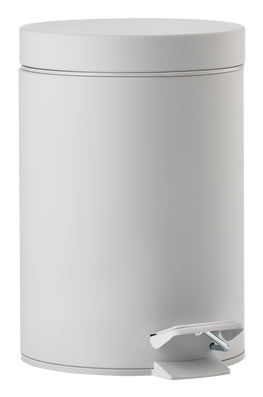Zone Denmark Papierkorb Solo – 3 l – mit Deckel – Kunststoff, Hellgrau – Ø 170 × H 250 mm