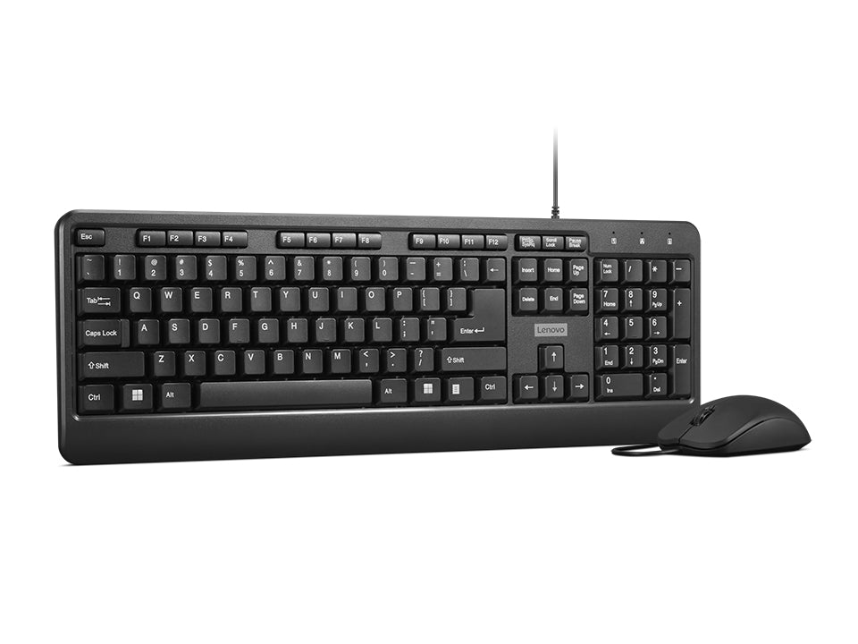 Lenovo 160 – Tastatur-Maus-Set – kabelgebunden, USB – QWERTY (US-INT) – schwarz