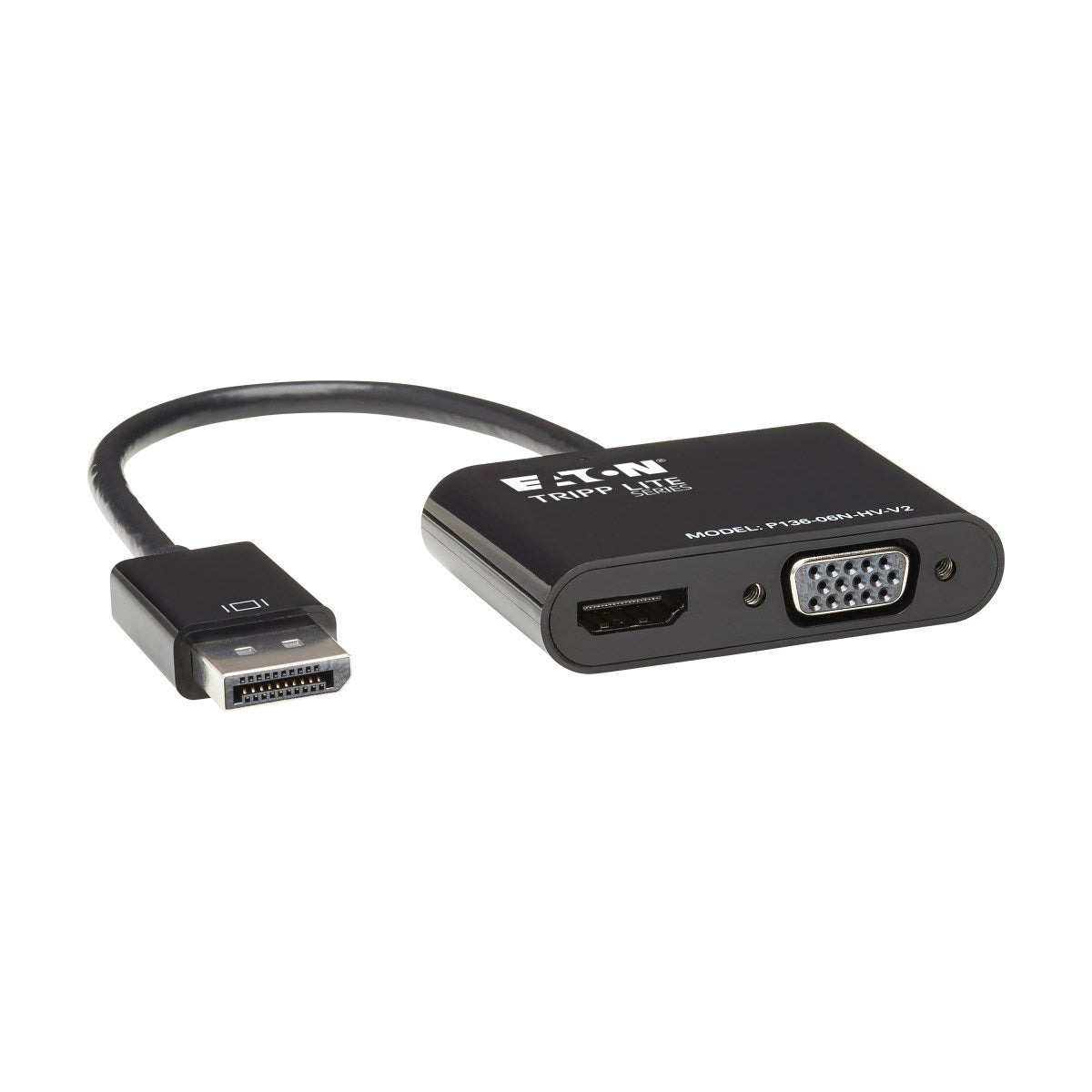 Tripp Lite P136-06N-HV-V2 Adapter DisplayPort zu HDMI/VGA – 4K (3840 × 2160) @ 24 Hz, 0,15 m, DisplayPort 1.2