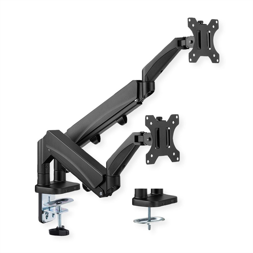 VALUE Monitorarm Tischhalterung – 2 Monitore – 17–32" – VESA 75×75/100×100 mm – bis 9 kg/Monitor
