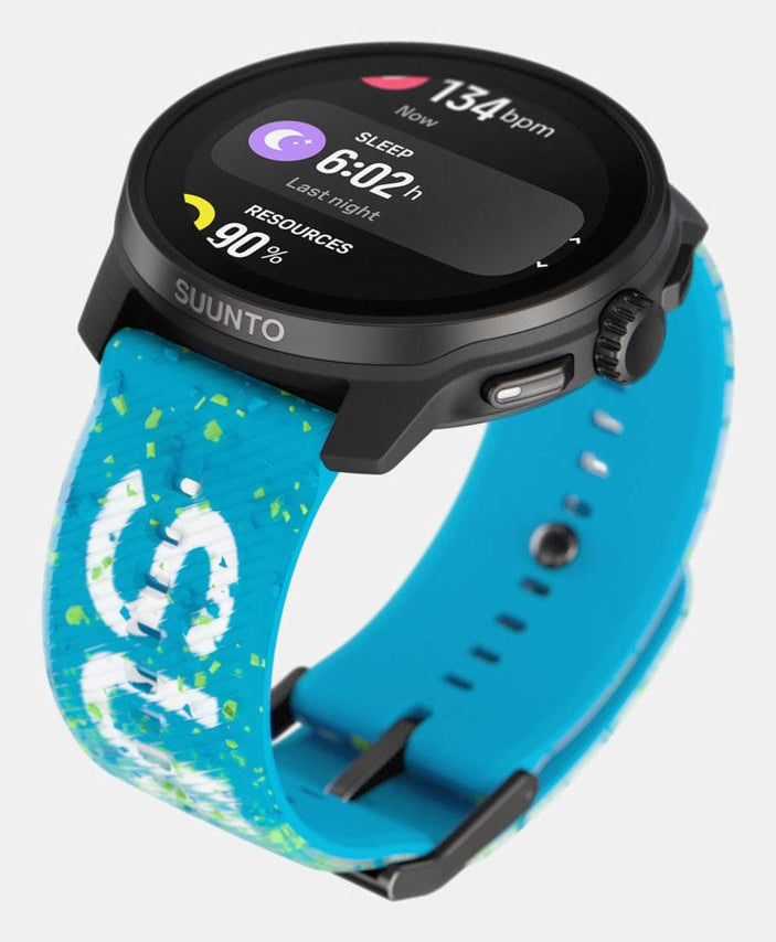 Suunto Race S 45 mm GPS – Fiberglas, Schwarz, Sportband, Blau, 50 m