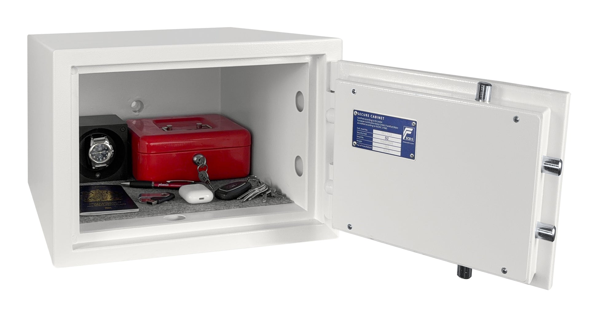 Phoenix Safe Co. Phoenix Tresor Fortress SS1452K – Schlüsselschloss – 22 l – Bodenmontage – Weiss