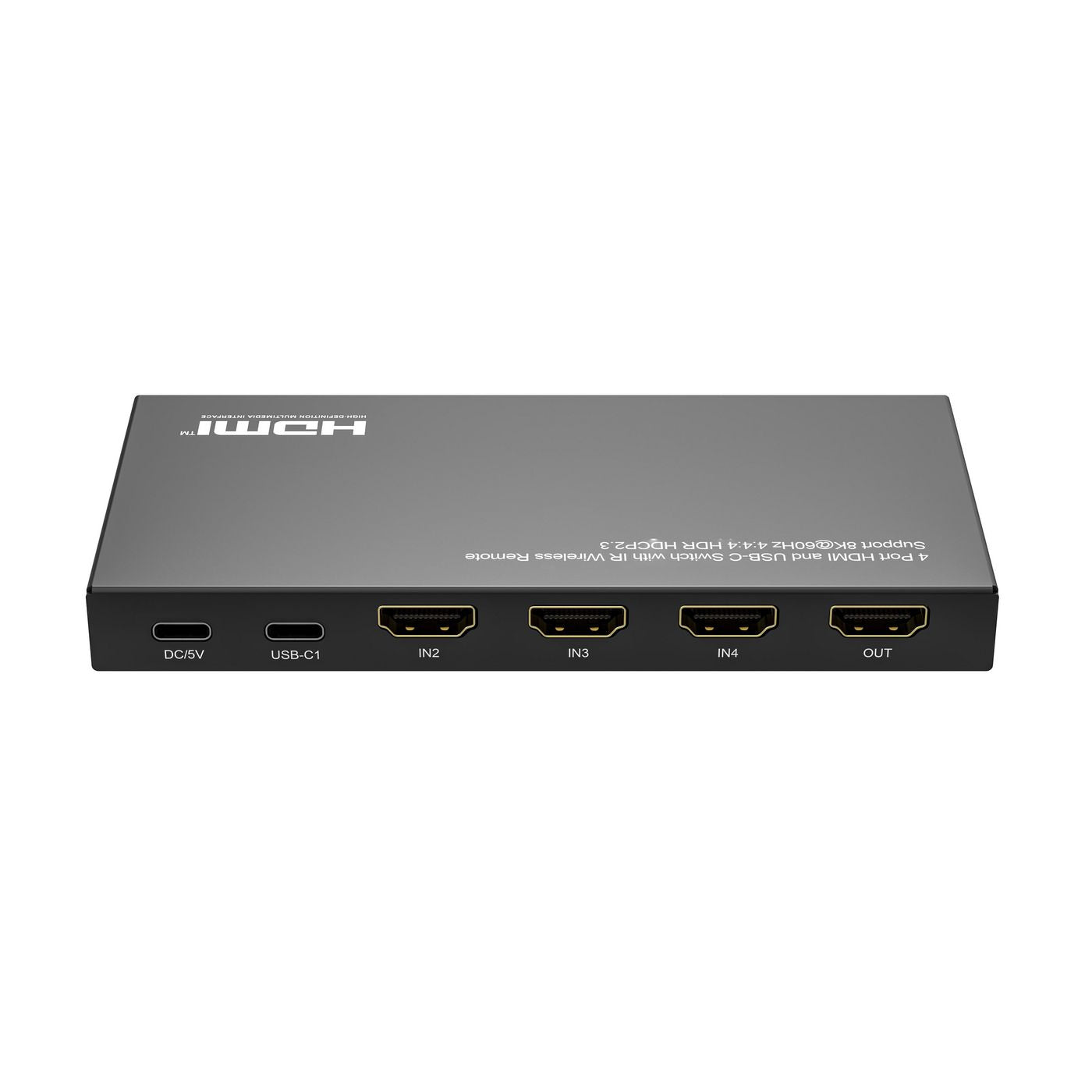 Microconnect USB-C und HDMI Switch – 4×1 HDMI-Matrix, 8K60, Fernbedienung